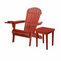 W Unlimited 35 x 32 x 28 in. Foldable Chair with Cup Holder & End Table, Red SW2136RD-CHET